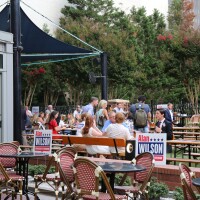 Supports begin to attend Attorney General Alan Wilson's election watch party in Columbia.
