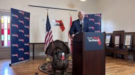 Jeff Kottkamp, Florida TaxWatch executive vice president and general counsel, presents the annual budget turkey report on May 15, 2024.