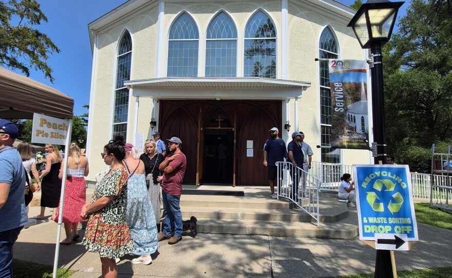 Different views of St. Vincent de Paul church in Niagara-on-the-Lake