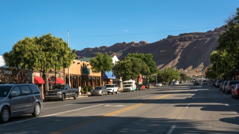 Highway 191 runs through Moab as its Main Street.
