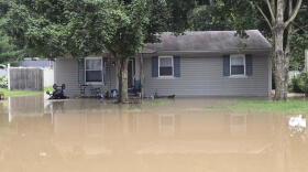 A flooded neighborhood