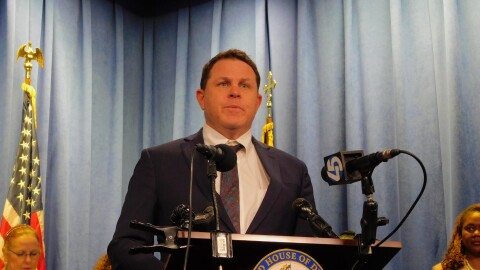 House Appropriations Chair Ben Barnes speaks at a House leadership press conference on Tuesday, Feb. 24, 2026 in the Lowe House Building in Annapolis, Md.
