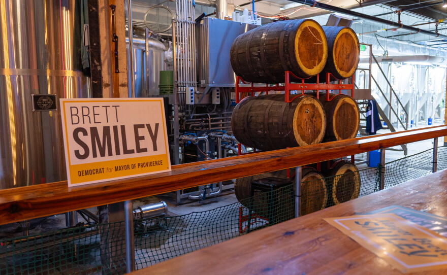 Scenes from Mayor Brett Smiley’s election night party in Fox Point. Credit: Rose Wheeler/Ocean State Media