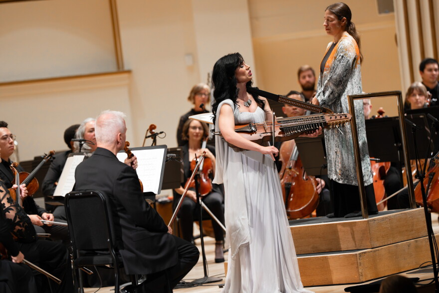 Soprano Aphrodite Patoulidou performs with her nyckelharpa during a performance with the St. Louis Symphony Orchestra, October 2026