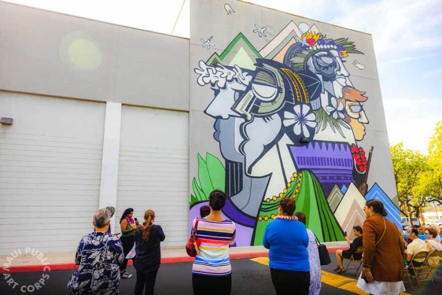 The mural was unveiled at the Queen Queen Kaʻahumanu Center in Kahului a few weeks ago.