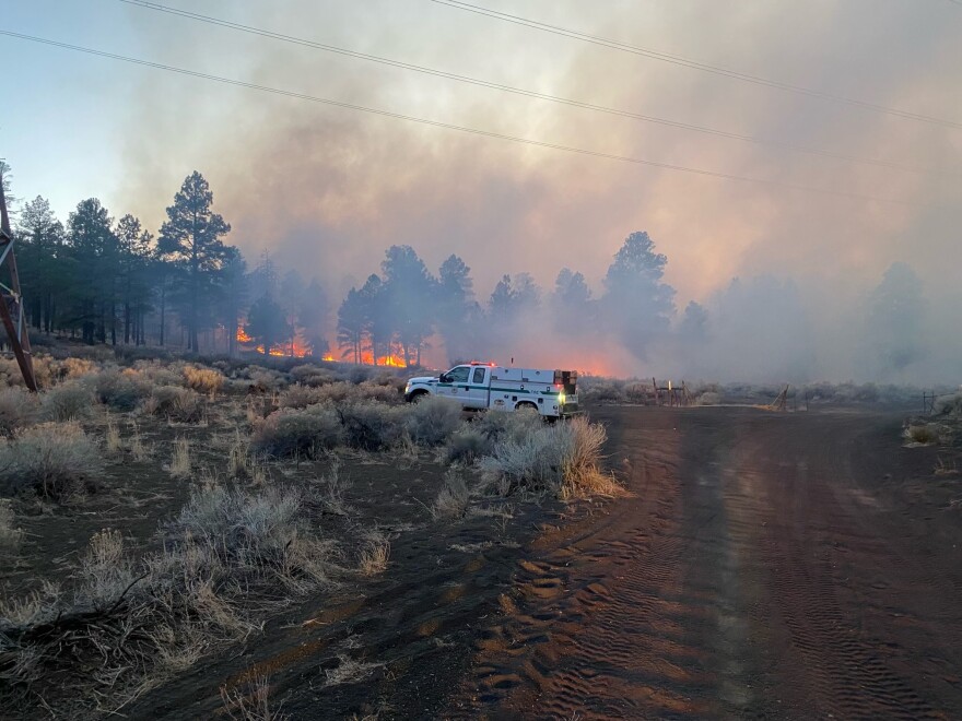 Firefighters contained the 52-acre Cochrane Fire Saturday east of Flagstaff near Doney Park. It was one of two fires forest, along with some abandoned campfires, that crews responded to over the weekend in the area.