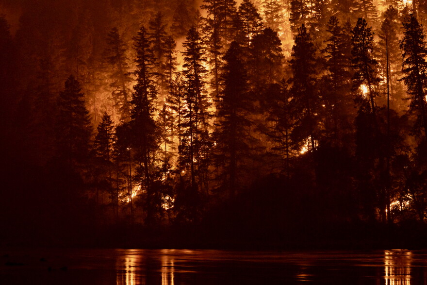 View from night shift operations on 9/1 near Ennis Riffle
