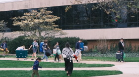 Pro-Palestinian demonstrators moved their protest from an outdoor encampment to a university building Friday evening.