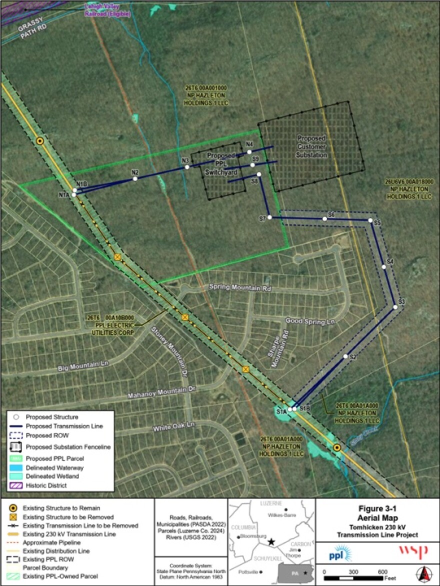 A map from PPL Electric Utilities' letter of notification to the Pennsylvania Utilities Commission.