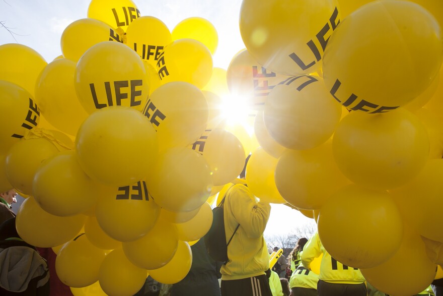 Balloons labeled with the term Life