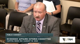 EJ Redding with the Montana Kava & Kratom Association speaks to members of the Economic Affairs Interim Committee.