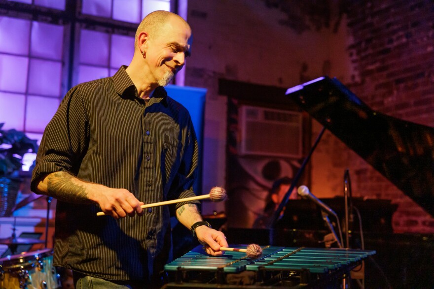 Vibraphonist Ben Thomas performing for the Seattle Jazz Fellowship at Vermillion Art Bar.