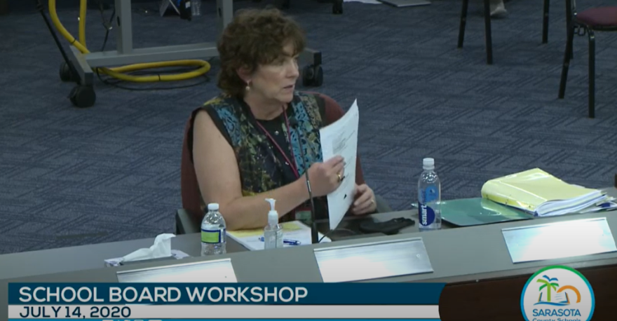 Sarasota County Schools chief academic officer Laura Kingsley talked about re-opening plans at a workshop in July, 2020