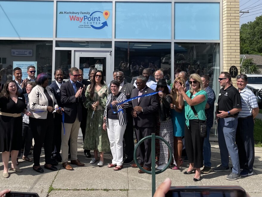 The ribbon cutting at the Marksbury Family WayPoint Center at the Historic Palmer Pharmacy