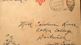 Weathered envelope to Caroline Reese, postmarked November 25, 1918.
