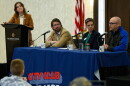 From L-R: Melissa Davlin (moderator), Robert Berry, Dr. Sam Martin, Idaho Secretary of State Phil McGrane