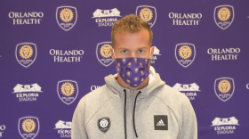 Orlando City's midfielder Uri Rosell speaks with media ahead of Tuesday's tournament match. Photo: Orlando City Soccer Club