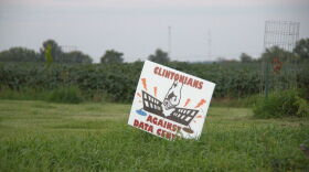Some residents of Clinton have put yard signs up opposing data centers in Clinton. This one is near the proposed site for the QTS 10 building hyperscale center.