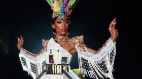Pictured: Miss Universe Virgin Islands Brittany Robinson in her national costume.