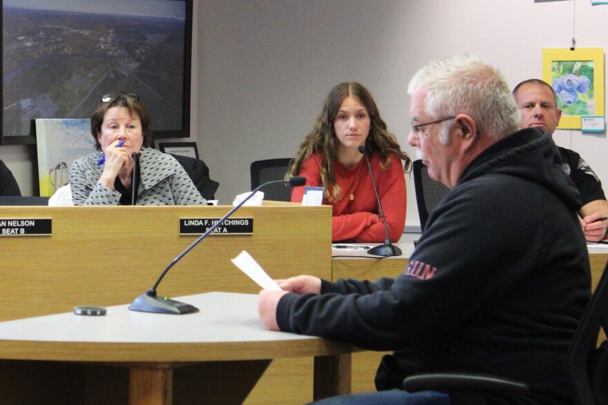 Tim Musgrove testifies against a proposed increase to the Soldotna's sales tax during a city council meeting on Wednesday, May 13, 2026 in Soldotna, Alaska.
