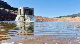 Water starts to fill Chimney Hollow Reservoir in Larimer County on Tuesday, April 21.