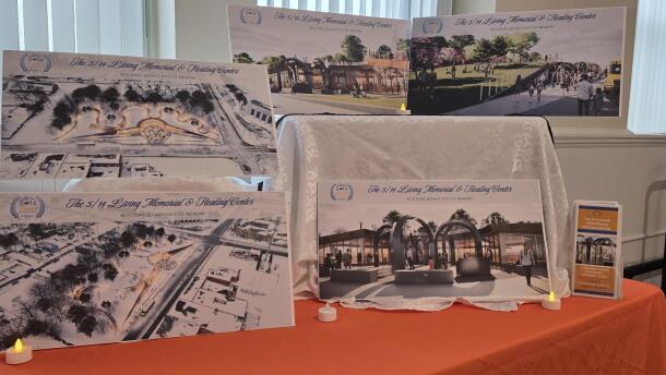 Several design concepts for the 5/14 Living Memorial and Healing Center