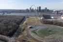 The Malcolm. W. Martin Memorial Park in East St. Louis and the forested area to the south would be developed under a potential expansion of the Gateway Arch National Park in Illinois.
