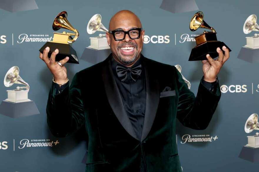 Christian McBride is all smiles at the 68th Grammy Awards in LA