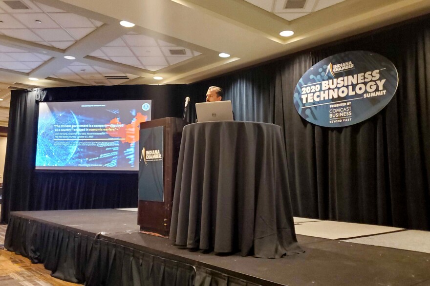 FBI Assistant Special Agent in Charge Robert Middleton speaks at the Indiana Chamber of Commerce’s two-day Business Technology Summit.