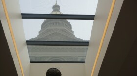 The capitol dome from the view of the Capitol Extension skylights