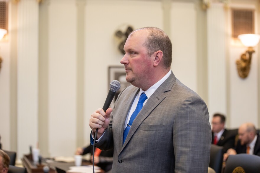 Rep. Jon Echols on the floor of the Oklahoma House of Representatives.
