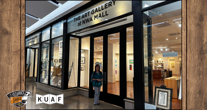 Melissa Milton stands in front of the Art Gallery at NWA Mall.
