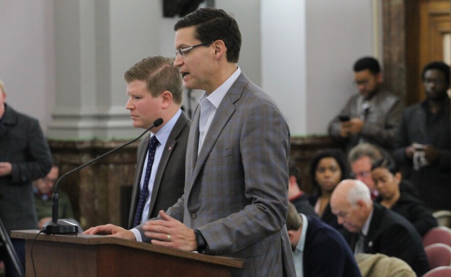 SC STL's Dave Peacock speaks at Thursday's Ways and Means Committee hearing.
