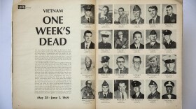 On June 27, 1969, Life magazine published an issue that sparked controversy and emotion across the country. It featured the names and photos of more than 200 American troops who had been killed in just one week in the Vietnam War. (Robin Lubbock/WBUR)