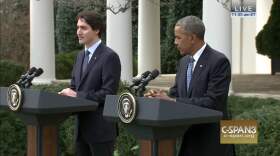 Prime Minister Trudeau and President Obama at the White House Thursday (Image: C-Span Video)