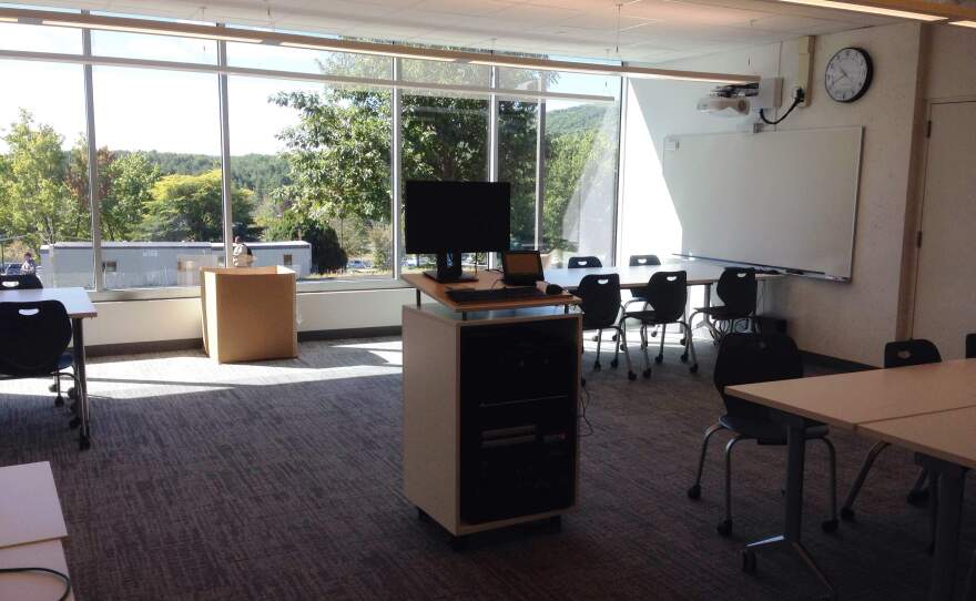 A renovated classroom in Hawthorne Hall.