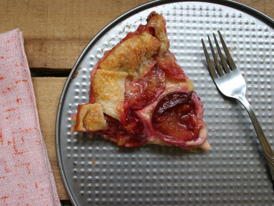Plum And Orange Flower Custard Galette