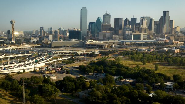 Dallas downtown skyline Tuesday, Aug. 22, 2023, in Dallas. Credit: Yfat Yossifor, KERA