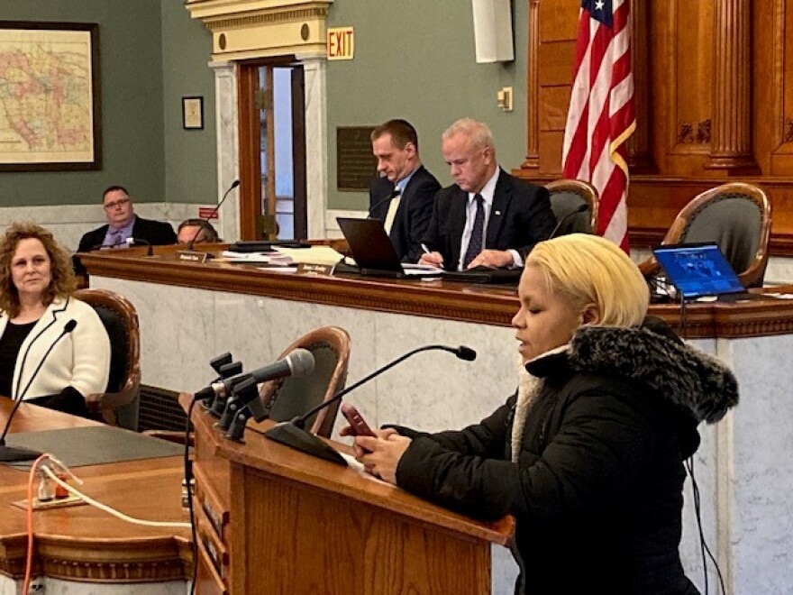 Yvonne Griffin addresses lawmakers Feb. 7, 2023.
