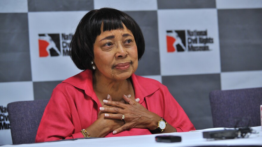 Dorothy Cotton, pictured at a press conference at the National Civil Rights Museum in Memphis, Tenn., was the educational director for the Southern Christian Leadership Conference in the civil rights era. She has died at 88.