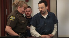 Larry Nassar arrives in court to listen to victim impact statements during his sentencing hearing after being accused of molesting more than 100 girls while he was a physician for USA Gymnastics and Michigan State University, where he had his sports medicine practice, on Jan. 17, 2018 in Lansing, Mich. (Scott Olson/Getty Images)