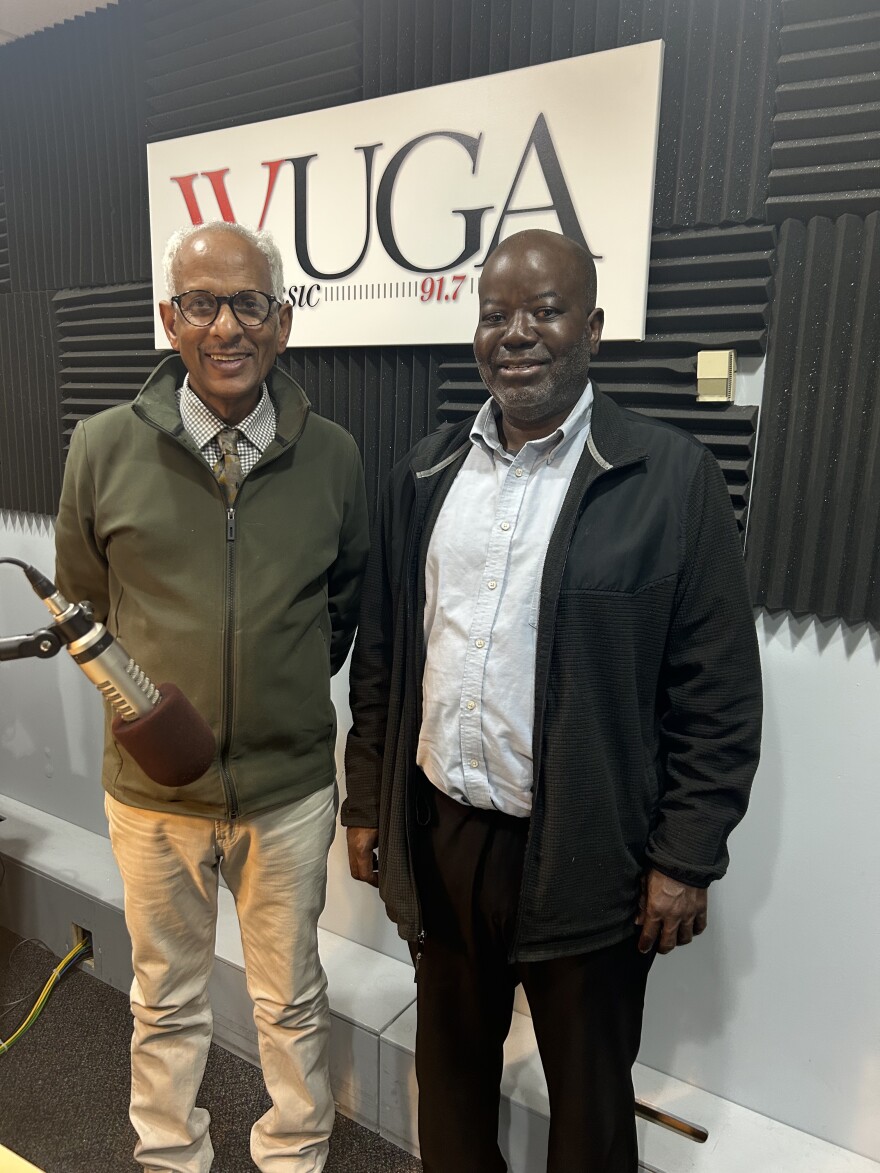 Guest Mr. Yenni Tawahade and AP Host Dr. Akinloye Ojo in the WUGA studio.