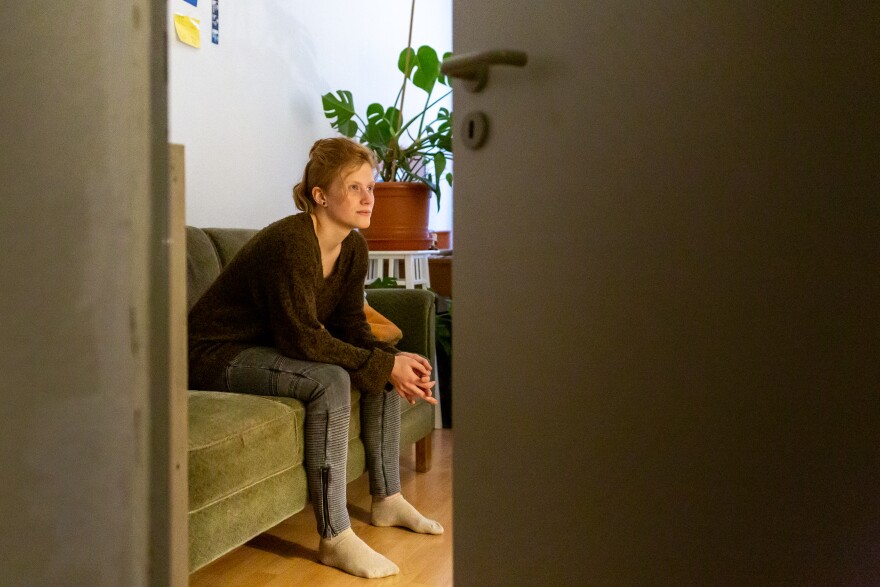 Anika Färber, a youth trainer with the Network for Democracy and Courage in Germany, at her home in Erfurt, Germany.