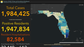 screenshot of Florida's coronavirus dashboard on Mar. 16.