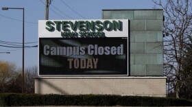 Stevenson High School is closed in Lincolnshire, Ill., Friday, March 13, 2020. (Nam Y. Huh/AP Photo)