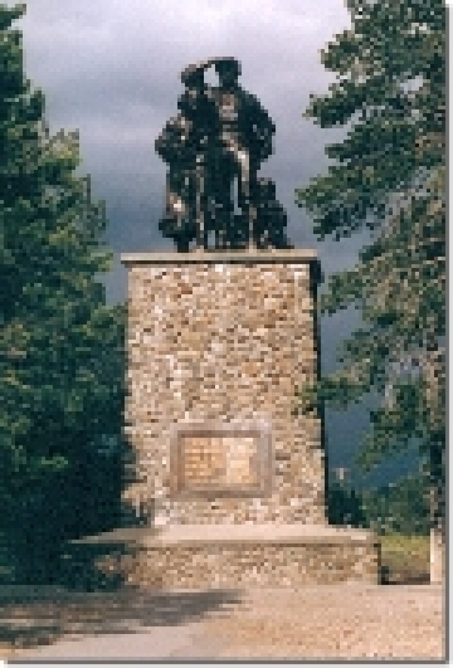 A monument at California's Donner Memorial State Park commemorates the plight of the ill-fated group.