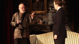 Robin Chapman, left, and Alan Mathews, right, in the Little Theatre of Virginia Beach's productions of "Sleuth," which plays through Oct. 5. The Broadway play opened the LTVB's 2025-26 season.