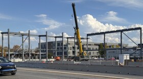 The Bloomington Convention Center expansion is starting to take shape as structural steel goes up.
