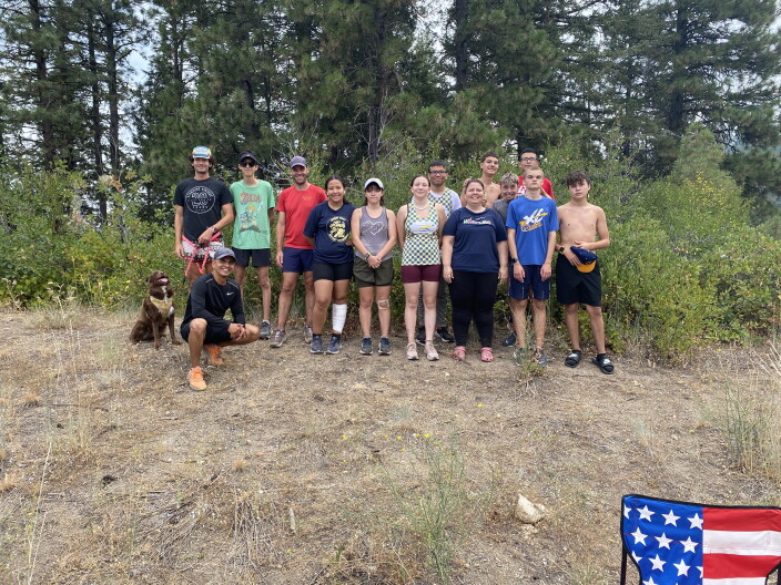 Members of the Caldwell High School cross-country and track team after a trail run at Bogus Basin.
