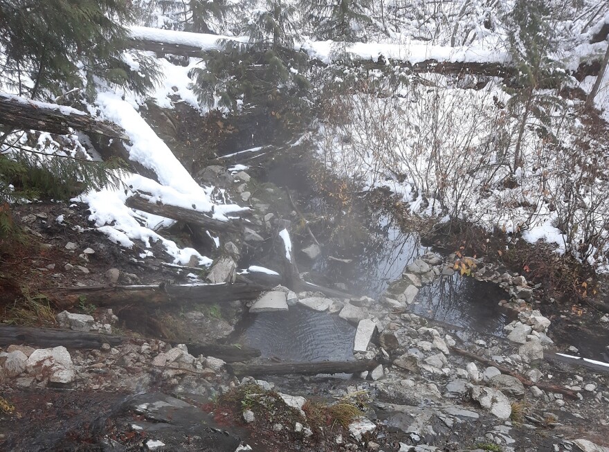 User created pools at Weir Creek hot springs.